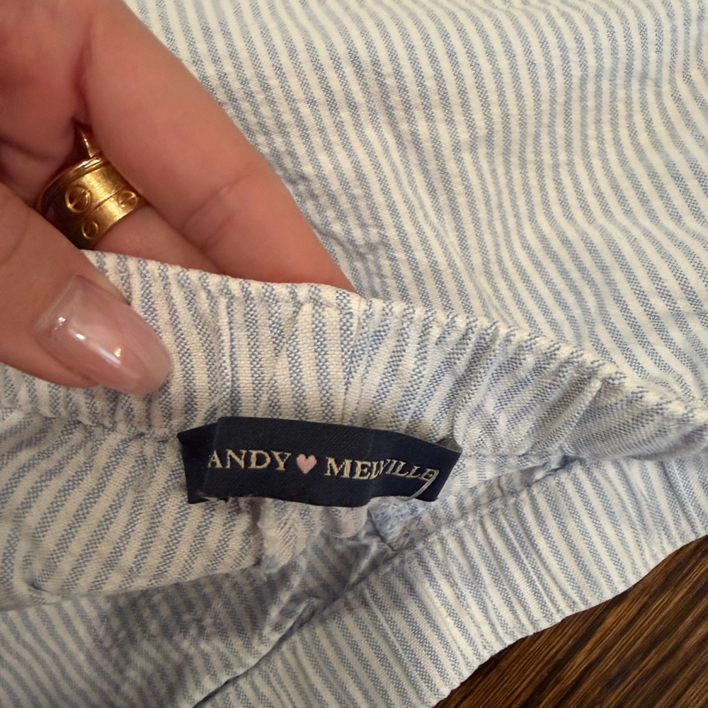 Brandy Melville Blue and White Striped Shorts - Picture 3 of 3